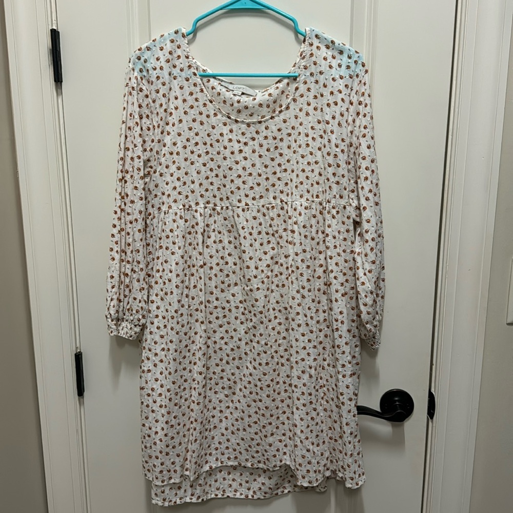 Long sleeve baby doll mini dress